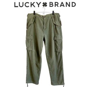 LUCKY BRAND Cargo Pants Military Tactical Style Paratroopers 100% Cotton Sz 36